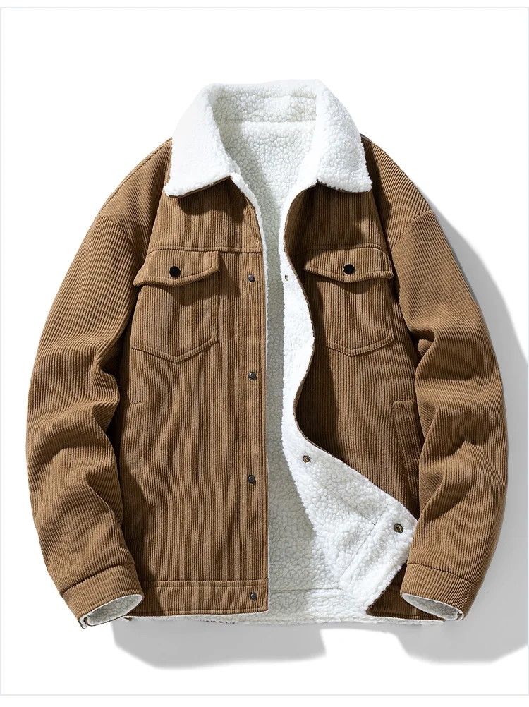 Winter Shield Corduroy Down Mens Coat – Premium Warm Winter Jacket