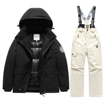 Kids Winter Ski Coat and Pants Set Waterproof Warm Snow Suit