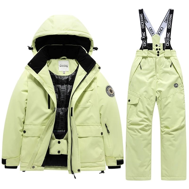 Kids Winter Ski Coat and Pants Set Waterproof Warm Snow Suit