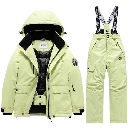 Kids Winter Ski Coat and Pants Set Waterproof Warm Snow Suit