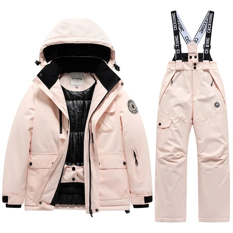 Kids Winter Ski Coat and Pants Set Waterproof Warm Snow Suit