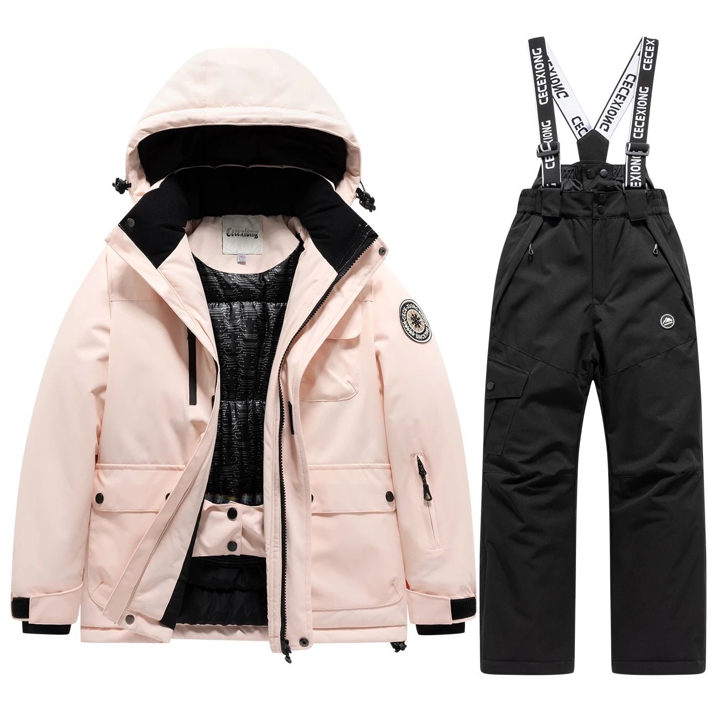 Kids Winter Ski Coat and Pants Set Waterproof Warm Snow Suit
