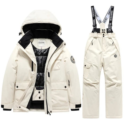 Kids Winter Ski Coat and Pants Set Waterproof Warm Snow Suit