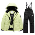 green jacket black pants