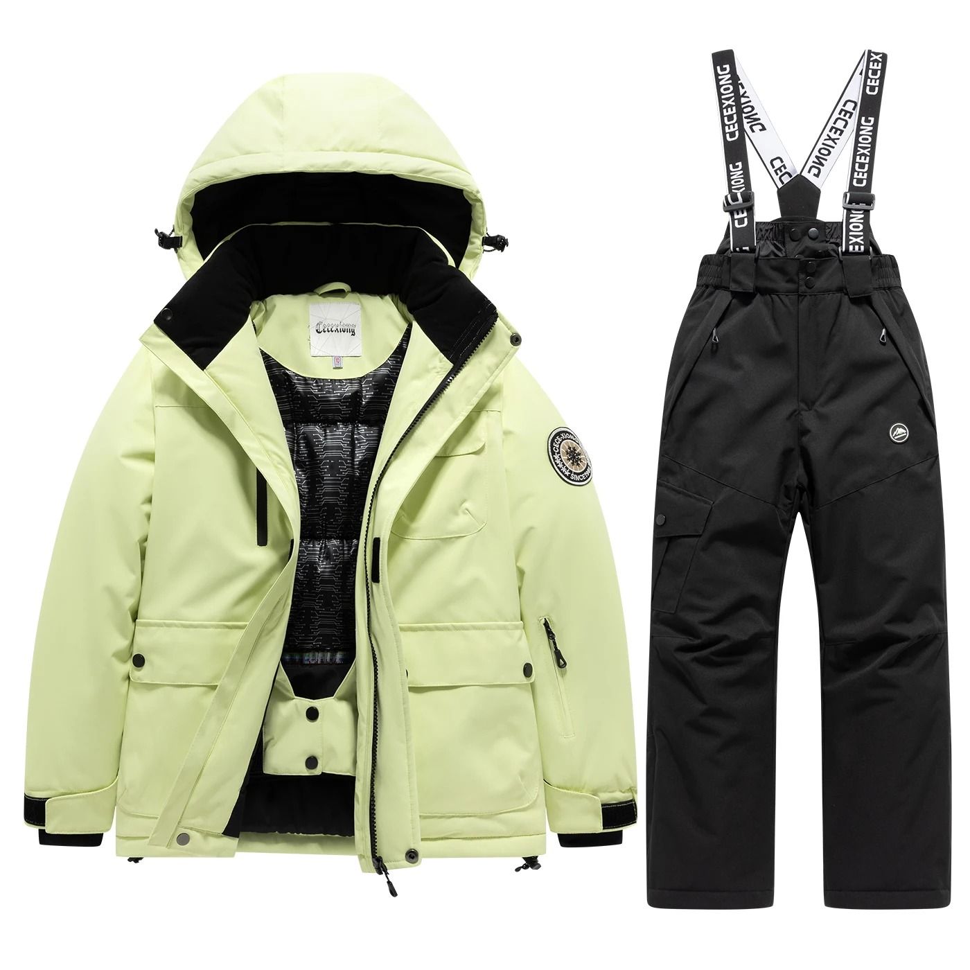 Kids Winter Ski Coat and Pants Set Waterproof Warm Snow Suit