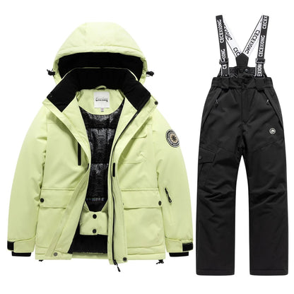 Kids Winter Ski Coat and Pants Set Waterproof Warm Snow Suit