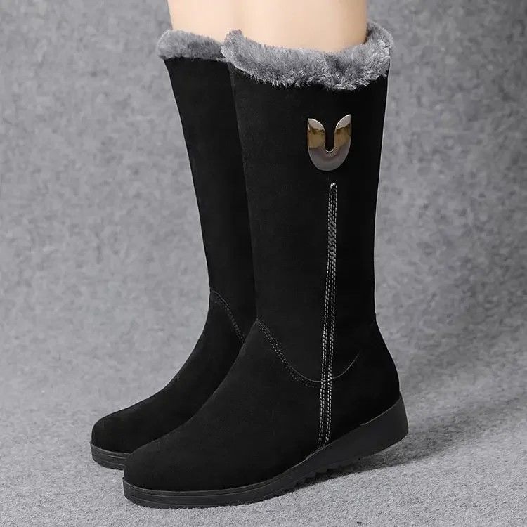 Luxury Mid-Calf Chunky Fur Winter Boots for Women