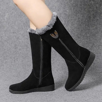 Luxury Mid-Calf Chunky Fur Winter Boots for Women