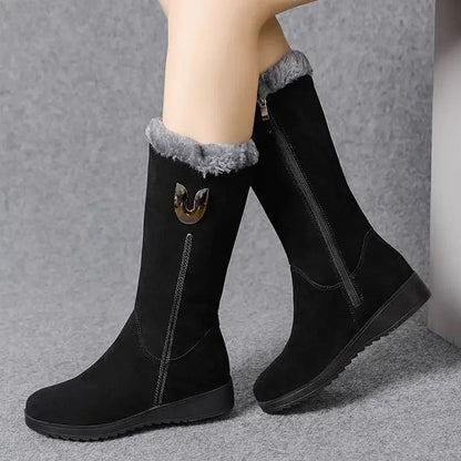 Luxury Mid-Calf Chunky Fur Winter Boots for Women