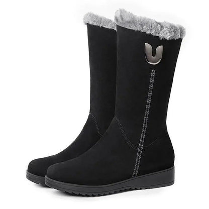 Luxury Mid-Calf Chunky Fur Winter Boots for Women