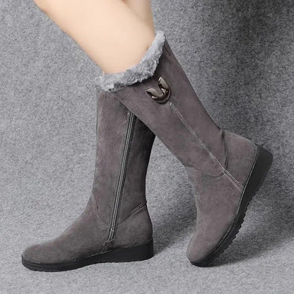 Luxury Mid-Calf Chunky Fur Winter Boots for Women