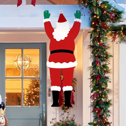 Santa Claus Climbing Wall Hanging Decoration Christmas Outdoor Ornament Polyester Holiday Decor