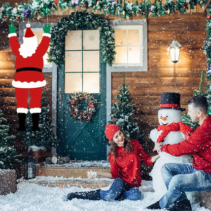 Santa Claus Climbing Wall Hanging Decoration Christmas Outdoor Ornament Polyester Holiday Decor