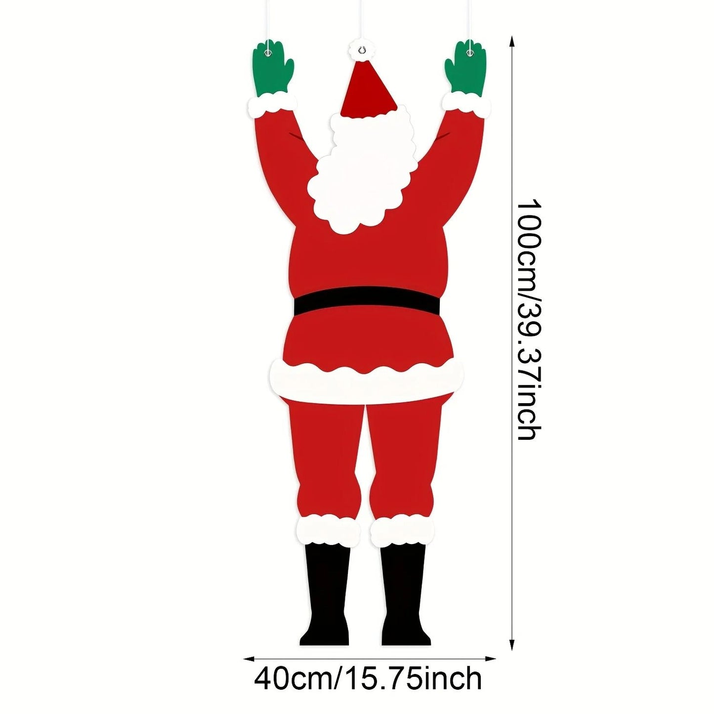Santa Claus Climbing Wall Hanging Decoration Christmas Outdoor Ornament Polyester Holiday Decor