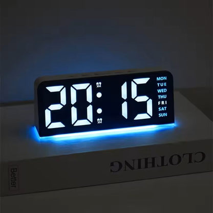 Portable Digital LED Alarm Clock with Date Display, Dual Alarms & Night Light
