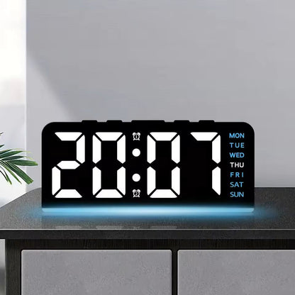 Portable Digital LED Alarm Clock with Date Display, Dual Alarms & Night Light