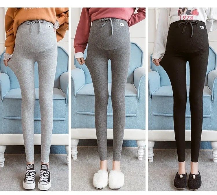 Mums Soft-Stretch Cotton High-Waist Maternity Leggings, Adjustable Plus Size