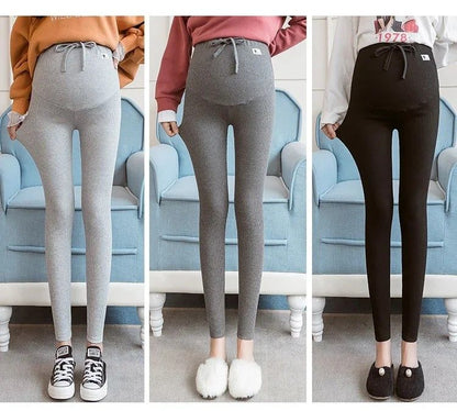 Mums Soft-Stretch Cotton High-Waist Maternity Leggings, Adjustable Plus Size