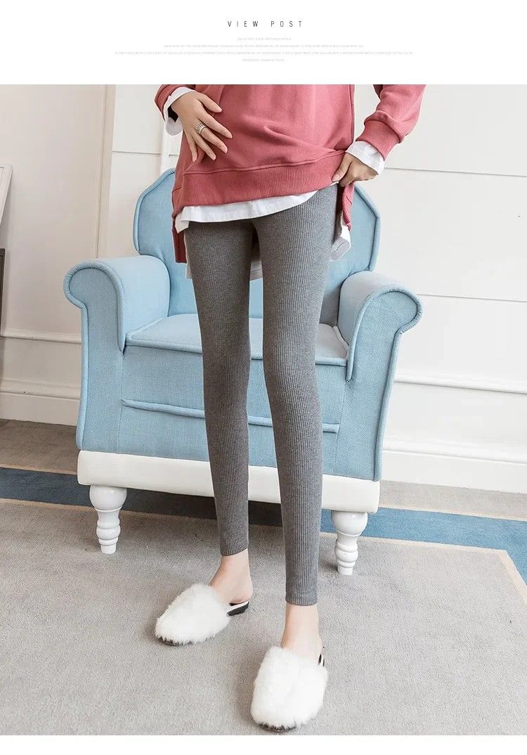 Mums Soft-Stretch Cotton High-Waist Maternity Leggings, Adjustable Plus Size