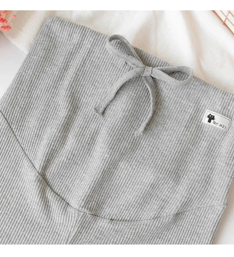 Mums Soft-Stretch Cotton High-Waist Maternity Leggings, Adjustable Plus Size