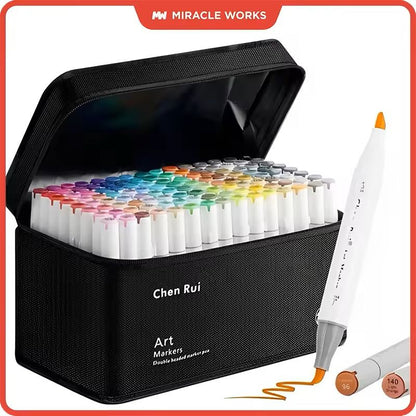 Professional Dual Tip Alcohol Art Marker Set for Drawing & Coloring
