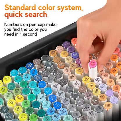 Professional Dual Tip Alcohol Art Marker Set for Drawing & Coloring