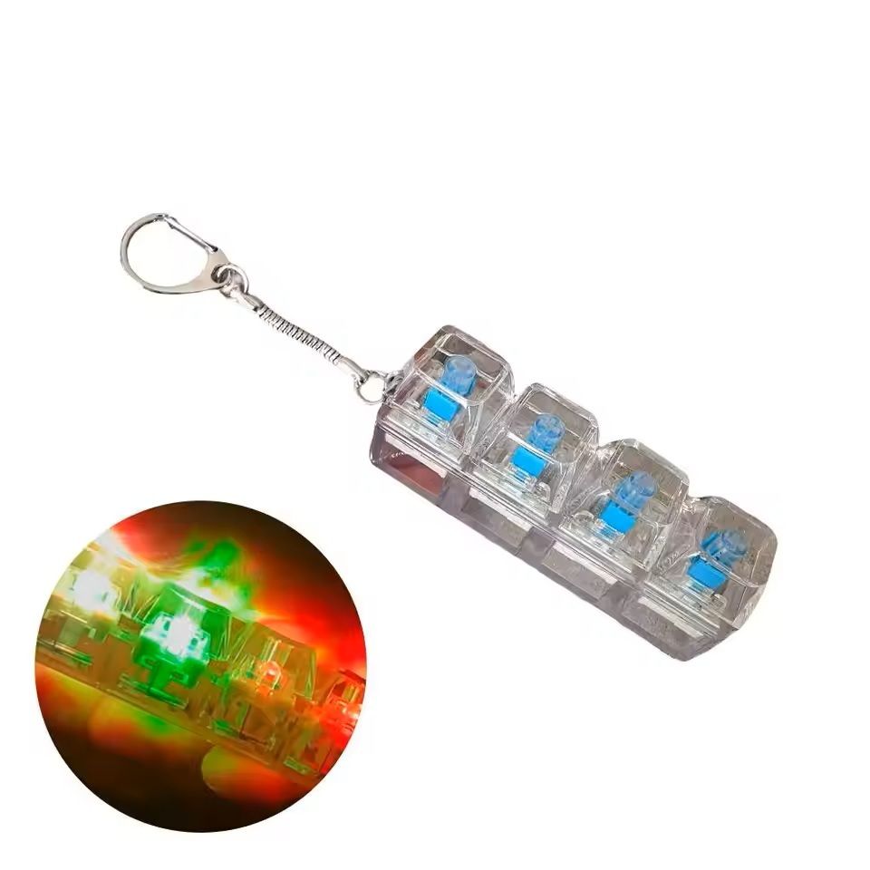 LED Crystal Keycap Keychain Fidget Toy for Stress Relief