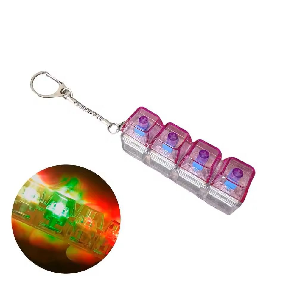 LED Crystal Keycap Keychain Fidget Toy for Stress Relief