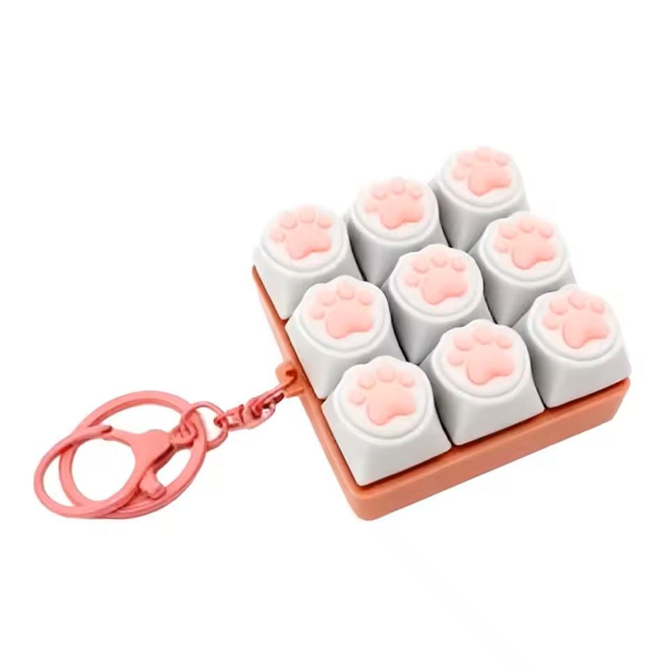 LED Crystal Keycap Keychain Fidget Toy for Stress Relief