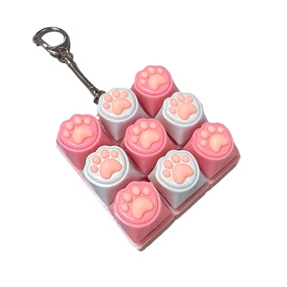 LED Crystal Keycap Keychain Fidget Toy for Stress Relief
