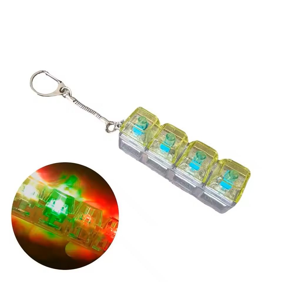 LED Crystal Keycap Keychain Fidget Toy for Stress Relief