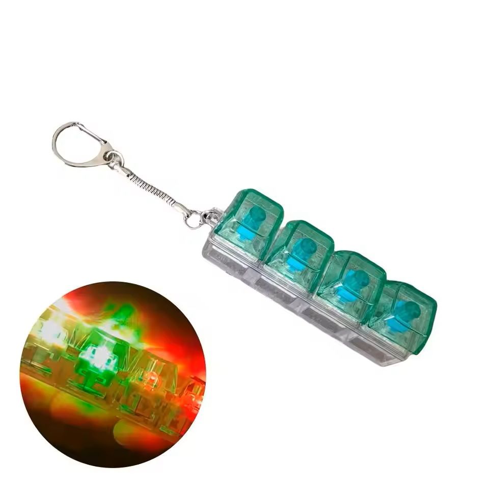 LED Crystal Keycap Keychain Fidget Toy for Stress Relief