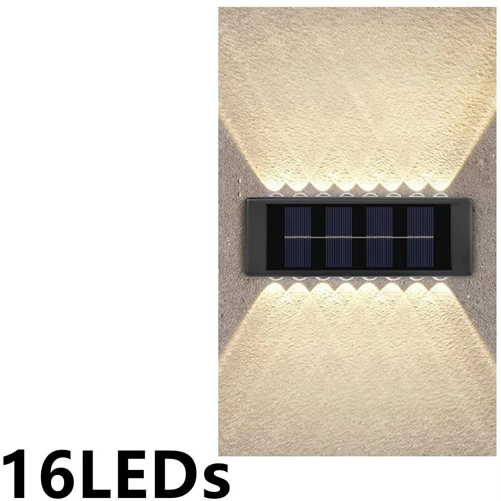 Solar Wall Lamp Outdoor Waterproof Light, Warm Up and Down Lighting, Garden, Yard, Balcony Decorative