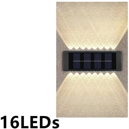 Solar Wall Lamp Outdoor Waterproof Light, Warm Up and Down Lighting, Garden, Yard, Balcony Decorative