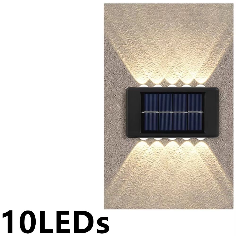 Solar Wall Lamp Outdoor Waterproof Light, Warm Up and Down Lighting, Garden, Yard, Balcony Decorative