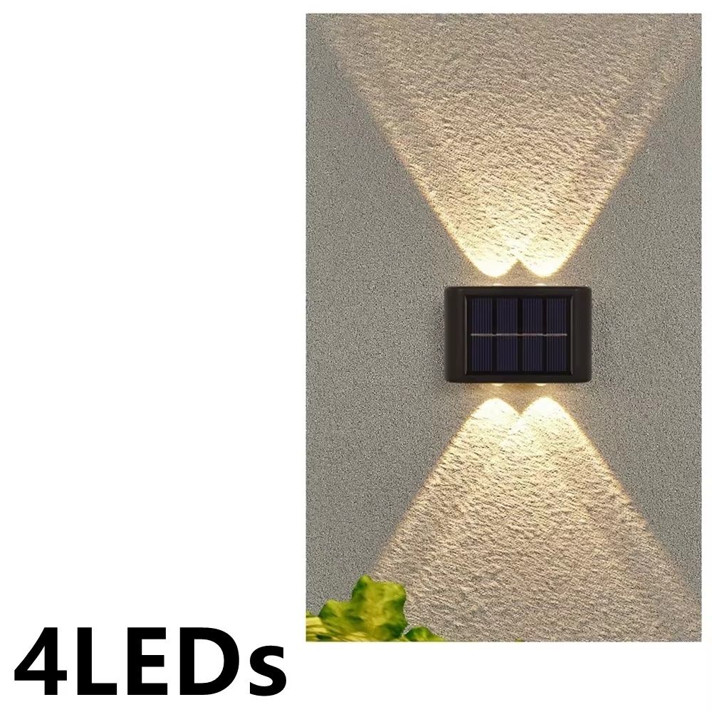Solar Wall Lamp Outdoor Waterproof Light, Warm Up and Down Lighting, Garden, Yard, Balcony Decorative