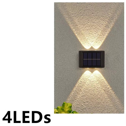 Solar Wall Lamp Outdoor Waterproof Light, Warm Up and Down Lighting, Garden, Yard, Balcony Decorative