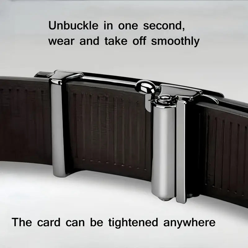 Stylish Men Leather Belt, Automatic Buckle, Fashion Belt for Business, Party, Work & Daily Life