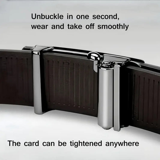 Stylish Men Leather Belt, Automatic Buckle, Fashion Belt for Business, Party, Work & Daily Life