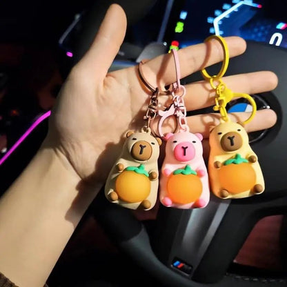 Cute Luminous Capybara Keychain With Light