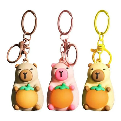 Cute Luminous Capybara Keychain With Light