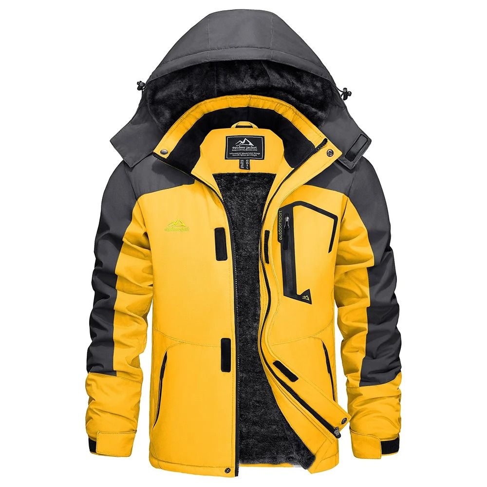 Mens Winter Ski Jacket Waterproof Warm Fleece Snow Coat Windproof Outdoor Parka