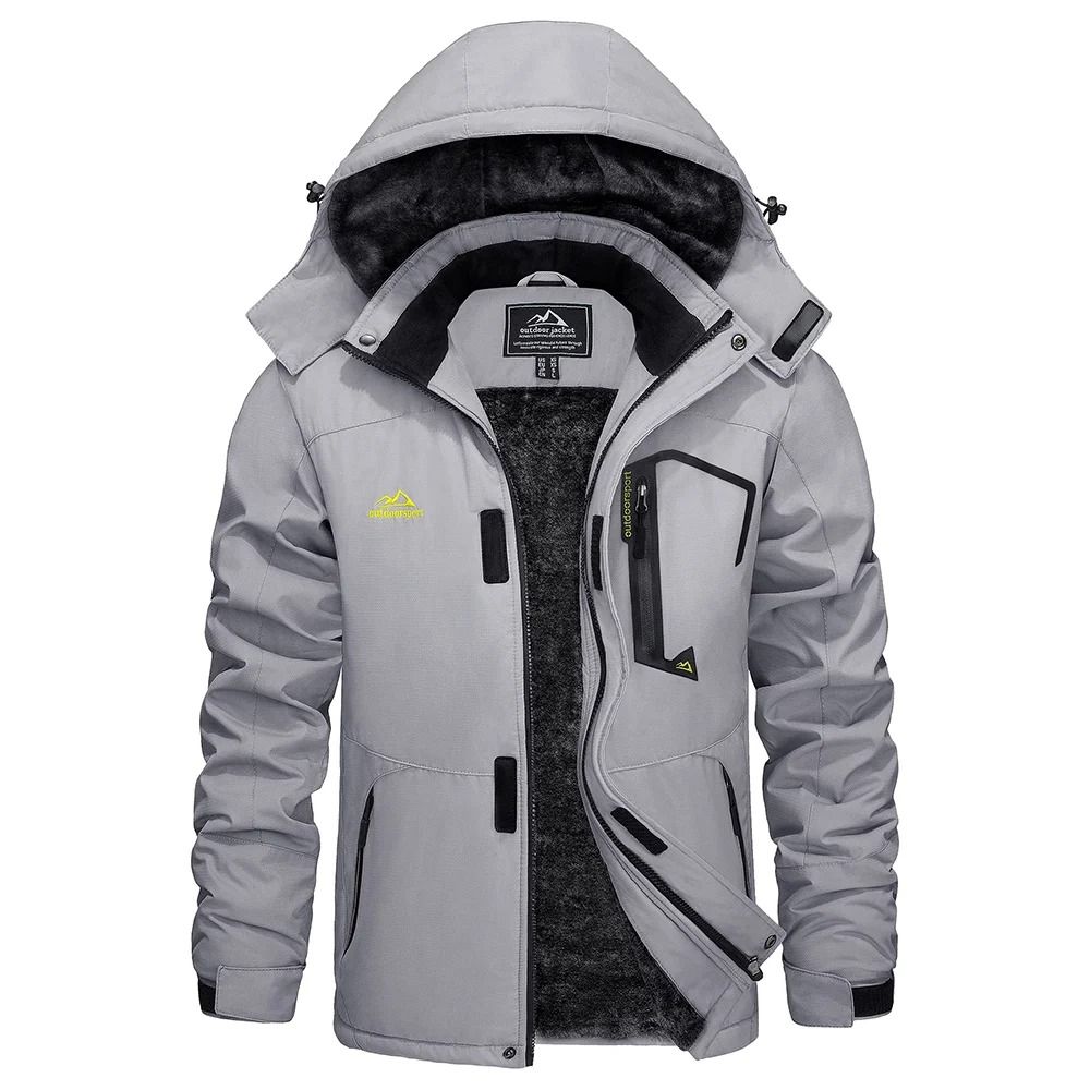 Mens Winter Ski Jacket Waterproof Warm Fleece Snow Coat Windproof Outdoor Parka