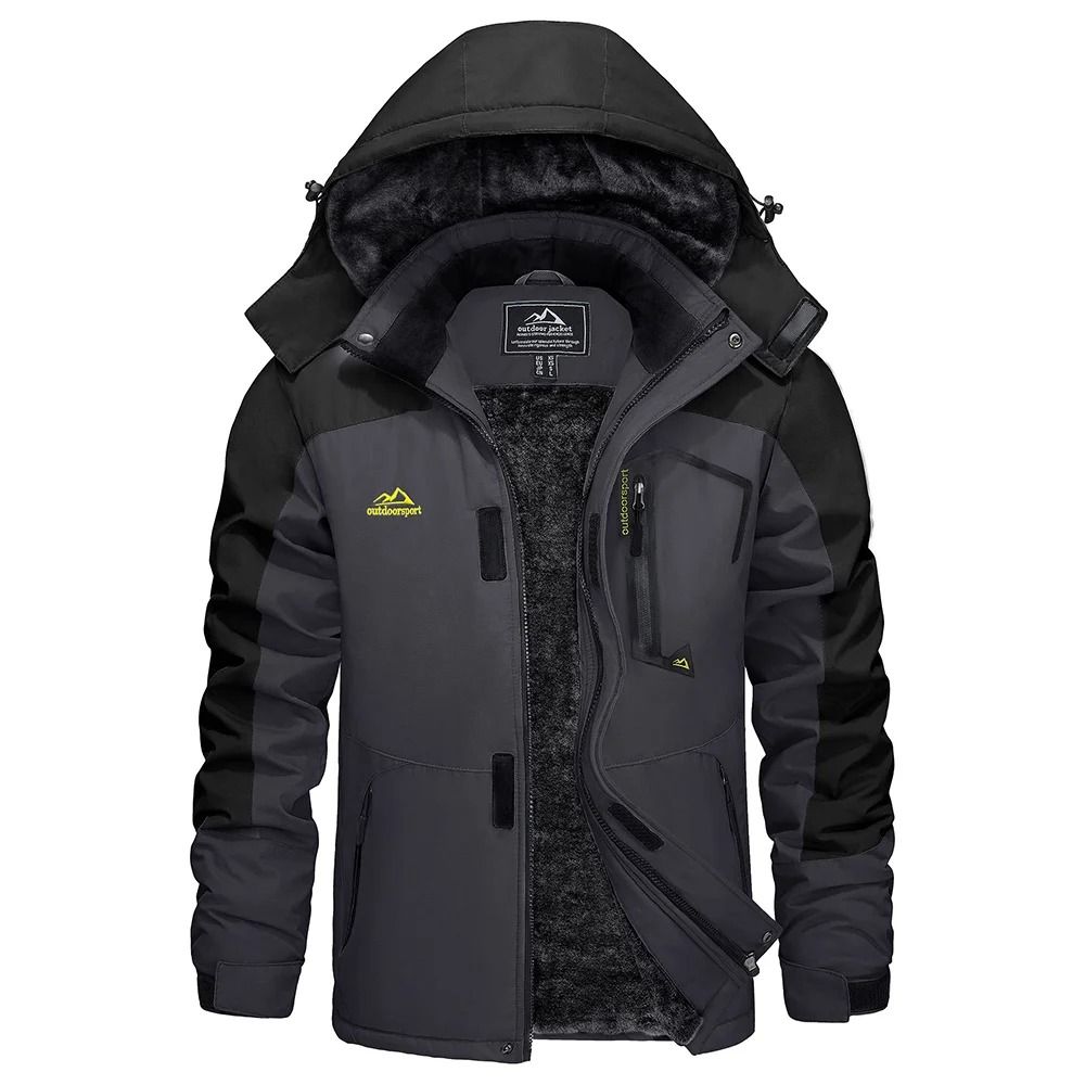 Mens Winter Ski Jacket Waterproof Warm Fleece Snow Coat Windproof Outdoor Parka