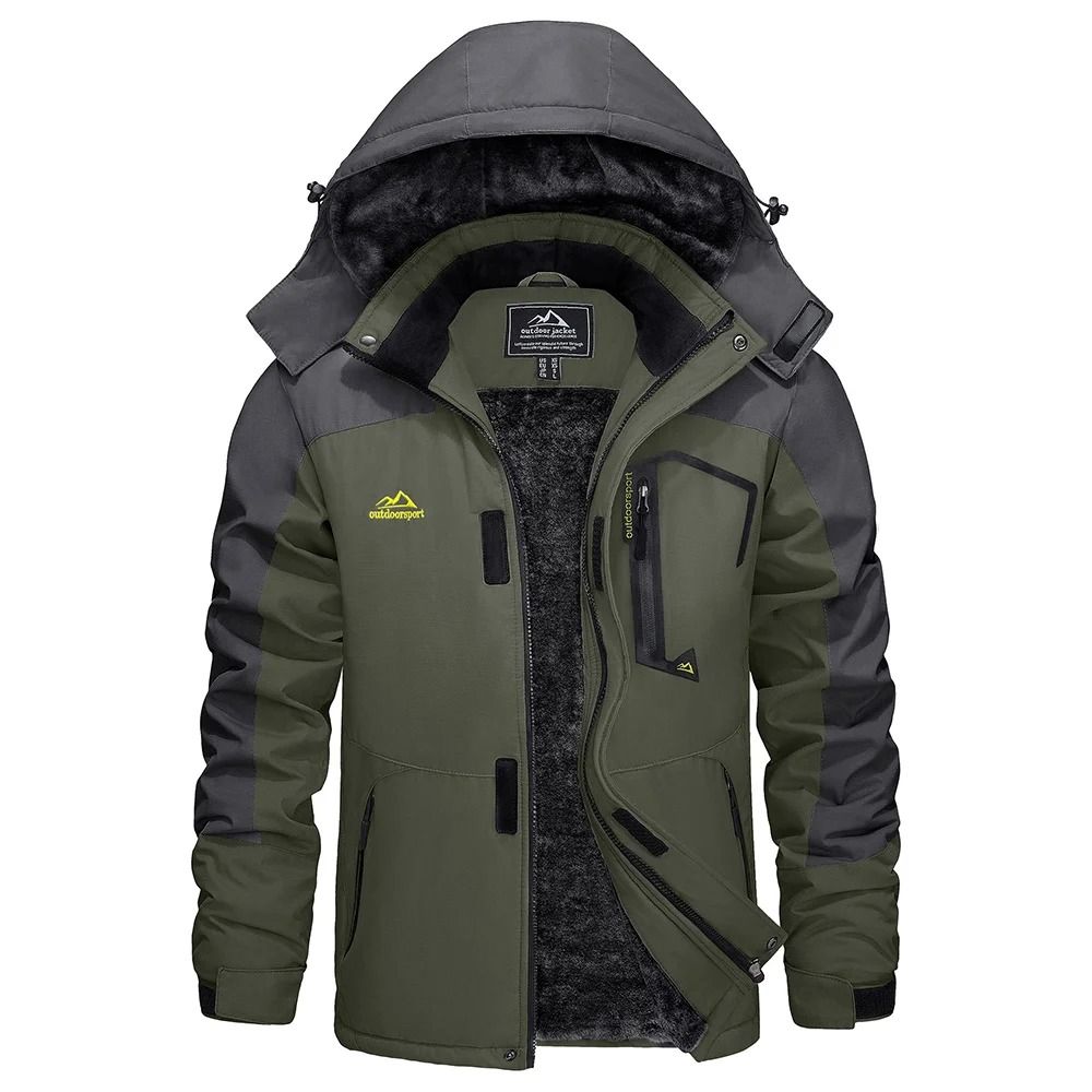 Mens Winter Ski Jacket Waterproof Warm Fleece Snow Coat Windproof Outdoor Parka