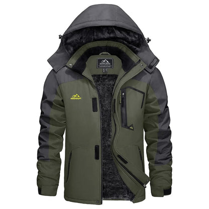 Mens Winter Ski Jacket Waterproof Warm Fleece Snow Coat Windproof Outdoor Parka