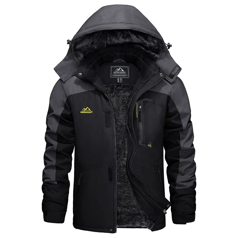 Mens Winter Ski Jacket Waterproof Warm Fleece Snow Coat Windproof Outdoor Parka