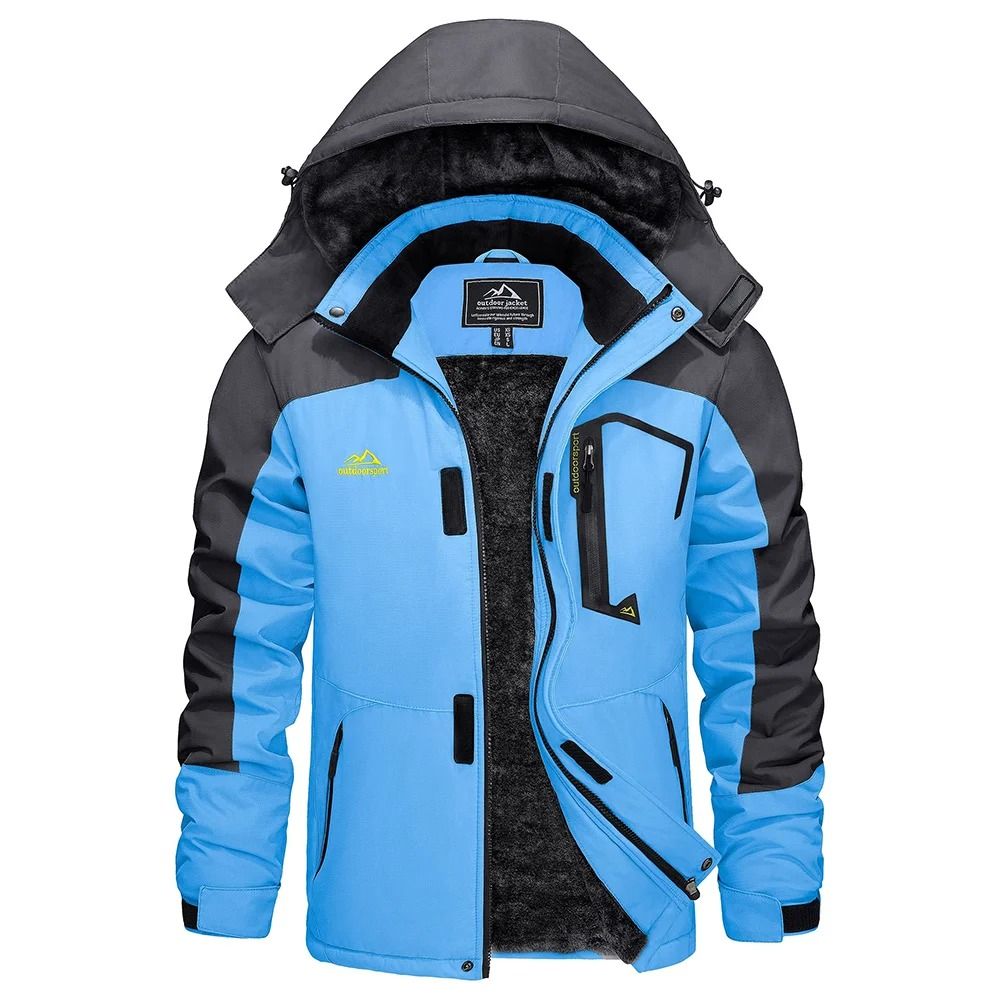Mens Winter Ski Jacket Waterproof Warm Fleece Snow Coat Windproof Outdoor Parka