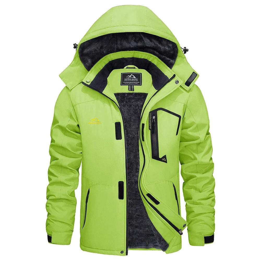 Mens Winter Ski Jacket Waterproof Warm Fleece Snow Coat Windproof Outdoor Parka