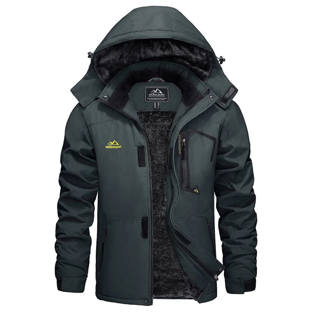 Mens Winter Ski Jacket Waterproof Warm Fleece Snow Coat Windproof Outdoor Parka